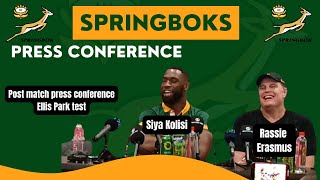 SPRINGBOKS Rassie Erasmus amp Siya Kolisi after epic come from behind win over All Blacks [upl. by Oler]