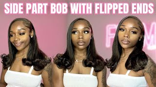 HOW TO DO A VINTAGE BOB  DEEP SIDE PART BOB WITH FLIPPED ENDS  FT WESTKISS HAIR [upl. by Brigg]