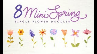 8 MINI SINGLE FLOWER DOODLES [upl. by Yroj]