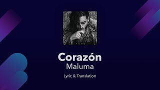 Maluma  Corazón Lyrics English and Spanish amp Portuguese ft Nego do Borel Translation [upl. by Rolyks749]