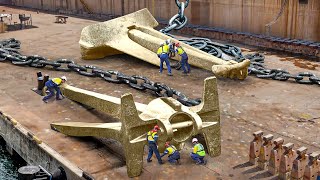 How Gigantic Anchors Are Installed on US 13 Billion Aircraft Carriers [upl. by Nednal]