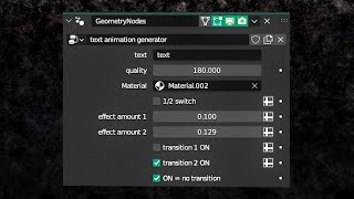 TEXT ANIMATION GENERATOR with geometry nodes blender 3d [upl. by Gorlin]