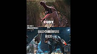 Rudy vs Indominus Rex indominusrex iceage3 jurassicworld wis wisedit vsbattle whoisstronger [upl. by Alyag577]