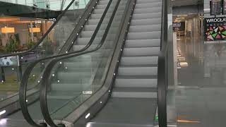 Poland Wrocław Nicolaus Copernicus Airport 1X escalator  going up [upl. by Sisco]