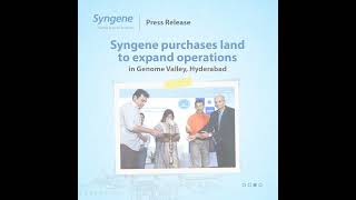 Syngene purchases land to expand operations in Genome Valley hyderabad drugdiscovery tpd [upl. by Emad27]