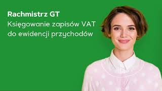 Rachmistrz GT – księgowanie zapisów VAT sprzedaży do ewidencji przychodów [upl. by Viridi]