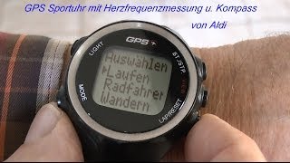 Test GPS Uhr mit Herzfrequenzmessung und Kompass von Aldi 2014 von tubehorst1 [upl. by Ytsud]