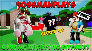 ✨HUGE GIVEAWAY hosted by 😱Bossmanplays😱 Secret pet Bubble Gum Simulator  Roblox [upl. by Latyrc]