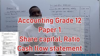 Grade 12 Accounting Paper 1  Share Capital  Cash flows Statement  Financial Analysis  2021 Exam [upl. by Ecirp523]