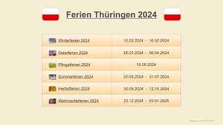 Ferien Thüringen 2024 [upl. by Taffy309]