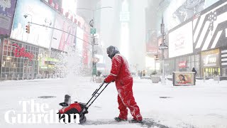 Powerful nor’easter brings blizzards and thick snow across US east coast [upl. by Tracey]