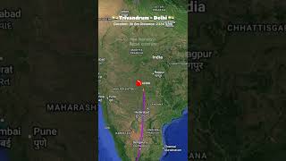 TRIVANDRUM 🇮🇳 to DELHI 🇮🇳 Flight Route ✈️ Air India AI830 aviation travel flight shorts [upl. by Lev]