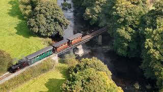 Sir Drefaldwyn crossing the river Banwy  Welshpool and Llanfair Railway Gala 2024 [upl. by Sucy437]