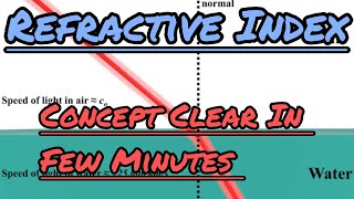 REFRACTIVE INDEX Concept Clear in Just Few Minutes CLASS 10CLASS 9 CBSEICSE [upl. by Lipkin13]