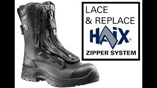 HOW TO Lace and Replace HAIX Zipper Lacing system [upl. by Doughty671]