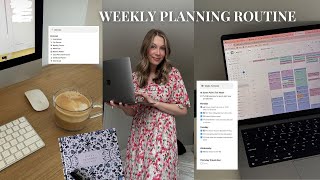 How I Plan My Week simple amp realistic 🗓️✨ Google Calendar amp Notion workflow [upl. by Adnowat]