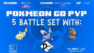 Pokémon GO PvP  Great League 5 Rounds Dunsparce  Cresselia  Mandibuzz [upl. by Airotnahs]