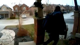 Gift thief caught on camera stealing poopfilled package [upl. by Rahsab]