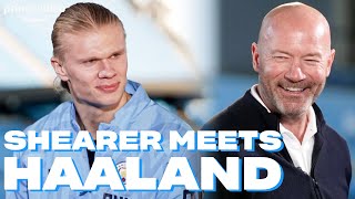 quotI Know About A Couple Of Your Records”  Alan Shearer Meets Erling Haaland [upl. by Rolyks]