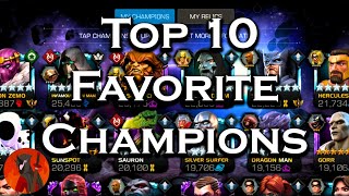 Top 10 Favorite Champions  Marvel Contest of Champions [upl. by Paderna]