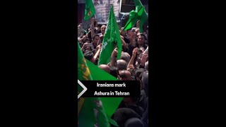 Thousands of Iranians mark Ashura in Tehran [upl. by Hayott970]