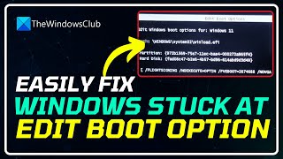 Windows stuck at edit boot option screen [upl. by Torres]