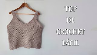 TOP DE CROCHET PASO A PASO MUY FÁCIL TODAS LAS TALLAS TE ENSEÑO TIPS PARA QUE TE QUEDE PERFECTO [upl. by Ayeka]