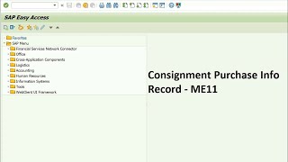 How to create Consignment Purchase info record in SAP MM  V1 [upl. by Doley471]