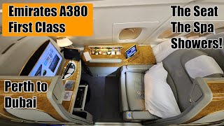 Trip Report Emirates First Class A380 Perth to Dubai [upl. by Dori286]