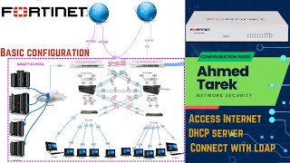 1FortiGate Basic configuration Access Internet adding LDAP server and get users and Groups [upl. by Anigal]