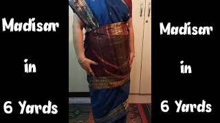 Madisar Iyer style draping easy way using 6 yards6 கஜம் புடவையில் மடிசார் கட்டுவது எப்படி [upl. by Jung625]