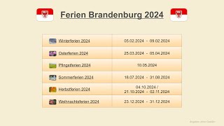 Ferien Brandenburg 2024 [upl. by Atterual]