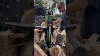 Using the Allwood logsplitter to make firewood for delivery on this fall day in Maine [upl. by Morton]