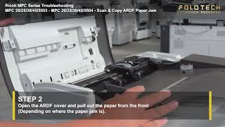 How to Troubleshoot Ricoh MPC Series Scan amp Copy ARDF Paper Jam Problem [upl. by Oswell]