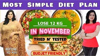 Easily Lose 12 Kgs In NOVEMBER  Simple Diet Plan To Lose Weight FAST In Hindi  100 Effective Diet [upl. by Cynthy]