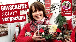 Geschenke amp Gutscheine weihnachtlich verpacken  4 Dekoideen für Weihnachten [upl. by Aliban]