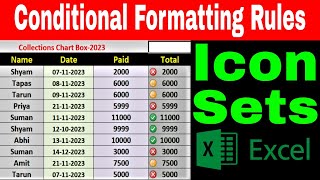 Day16 Conditional Formatting Icon Sets Tutorial on Excel  Icon Sets  Computer Bangla Class [upl. by Laurinda955]