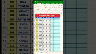 ATTENDANCE SHEET “ present”  “absent” in Excel microsoftexcel excel computer [upl. by Jillane]