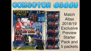 Match Attax 201819 Exclusive Preview Starter Pack and 5 Awesome packs [upl. by Ojyram]