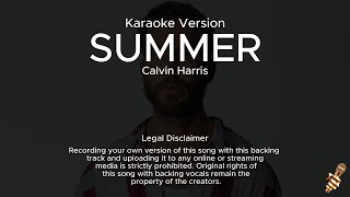 Calvin Harris  Summer Karaoke Version [upl. by Wootan]