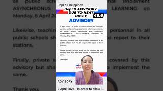 Deped advisory on April 8 2024 [upl. by Ruel]