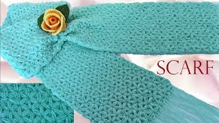 Bufanda a Crochet en punto Jazmín How to Make a Scarf Knitting [upl. by Colver]