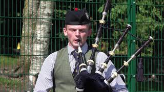 Piper Sandy Cameron playing Susan MacLeod on bagpipes during 2021 Oban Games Argyllshire Gathering [upl. by Ytsirt]