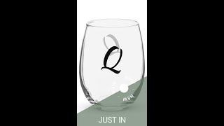 Personalized Letter Q Stemless wine glass [upl. by Sanders]