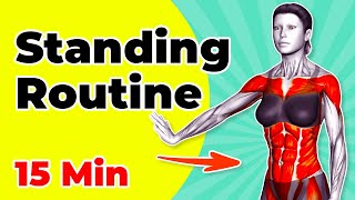 15Min Standing Routine to Vanish Stubborn Belly Fat [upl. by Yelyab228]