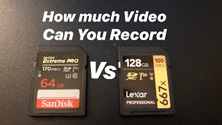 how much video can a 64gb sd card vs 128gb sd card record 2020 [upl. by Llyrrad]