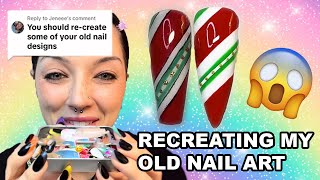 Recreating My Old Nail Art  Gel Nail Tutorial [upl. by Nonarb842]