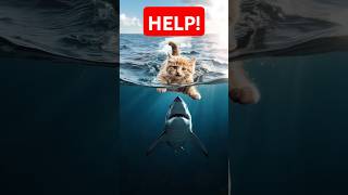 Daddy Cats Wild Shark Showdown 🐈😱 [upl. by Lerim]