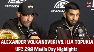 UFC 298 Alexander Volkanovski amp Ilia Topuria Media Day Highlights [upl. by Capwell]