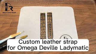 Crocodile leather strap band for Omega De ville Ladymatic watch  Drwatchstrap [upl. by Anerbas]